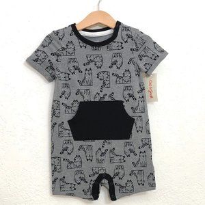 Cat & Jack Tiger Romper with Kangaroo Pockets NWT